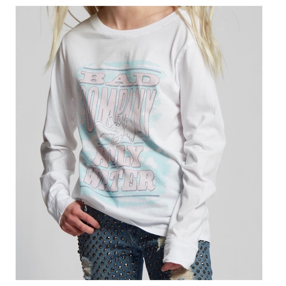 NWOT Bad Company Holy Water Long Sleeve Graphic T-Shirt White Women’s XS - Picture 2 of 8